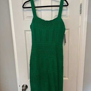Taylor Green Crochet Midi Dress